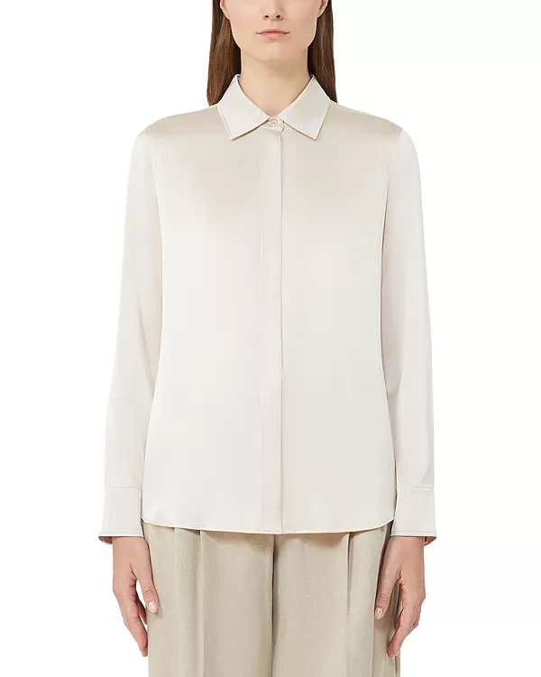 Рубашка из смесовой шелковой ткани Max Mara Studio, бежевый
Рубашка из смесовой шелковой ткани Max Mara Studio, бежевый