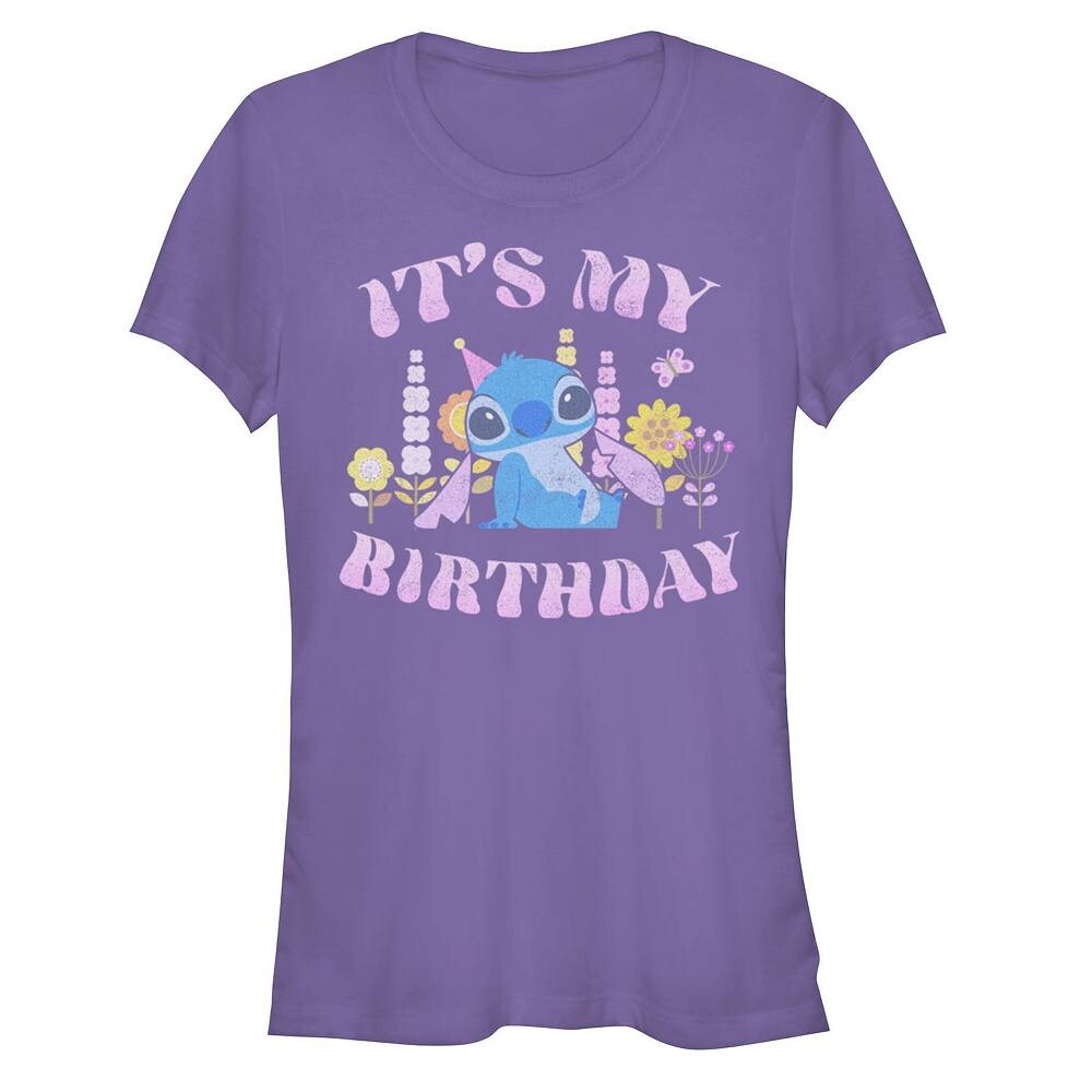 Женская футболка Disney's Lilo & Stitch It's My Birthday Stitch Licensed Character, фиолетовый 
Женская футболка Disney's Lilo & Stitch It's My Birthday Stitch Licensed Character, фиолетовый