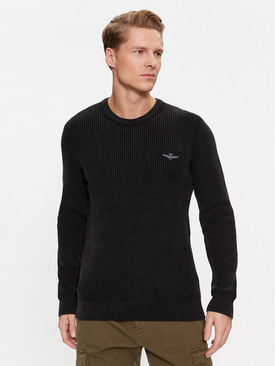 Свитер обычного кроя Aeronautica Militare, черный 
Свитер обычного кроя Aeronautica Militare, черный