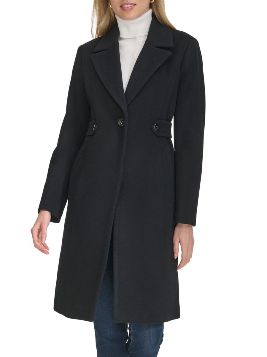 Однобортное пальто из смесовой шерсти Cole Haan, черный
Однобортное пальто из смесовой шерсти Cole Haan, черный