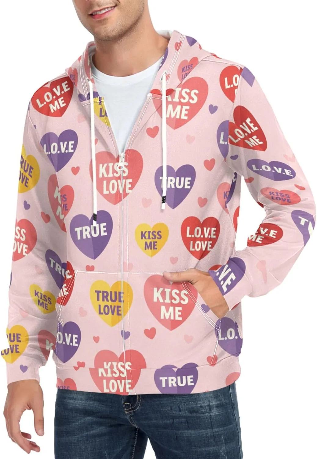 Мужская толстовка с полной молнией Love Me True Kiss с карманом CUPADA
Мужская толстовка с полной молнией Love Me True Kiss с карманом CUPADA