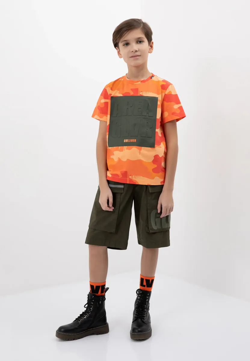 Шорты Gulliver с большими карманами на штанинах, хаки 
Шорты Gulliver с большими карманами на штанинах, хаки