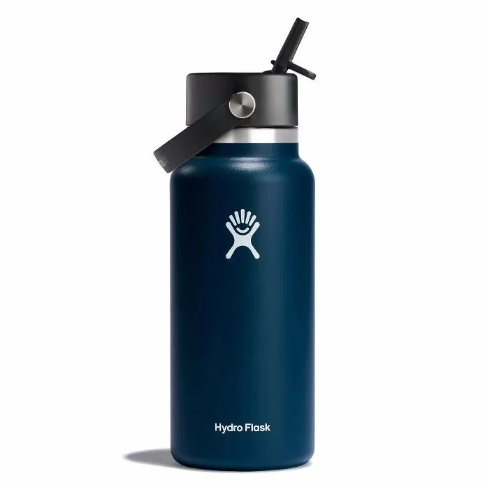 Вакуумная бутылка для воды с широким горлом и гибкой соломинкой Hydro Flask, Indigo 
Вакуумная бутылка для воды с широким горлом и гибкой соломинкой Hydro Flask, Indigo