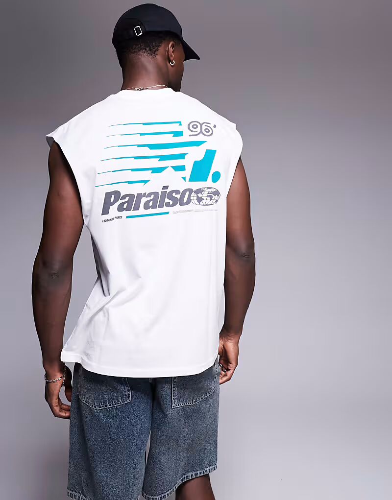 Майка ASOS DESIGN большого размера со спортивной графикой белого цвета
Майка ASOS DESIGN большого размера со спортивной графикой белого цвета