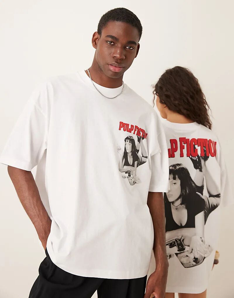 Футболка унисекс оверсайз ASOS DESIGN с принтом «Криминальное чтиво» белого цвета
Футболка унисекс оверсайз ASOS DESIGN с принтом «Криминальное чтиво» белого цвета