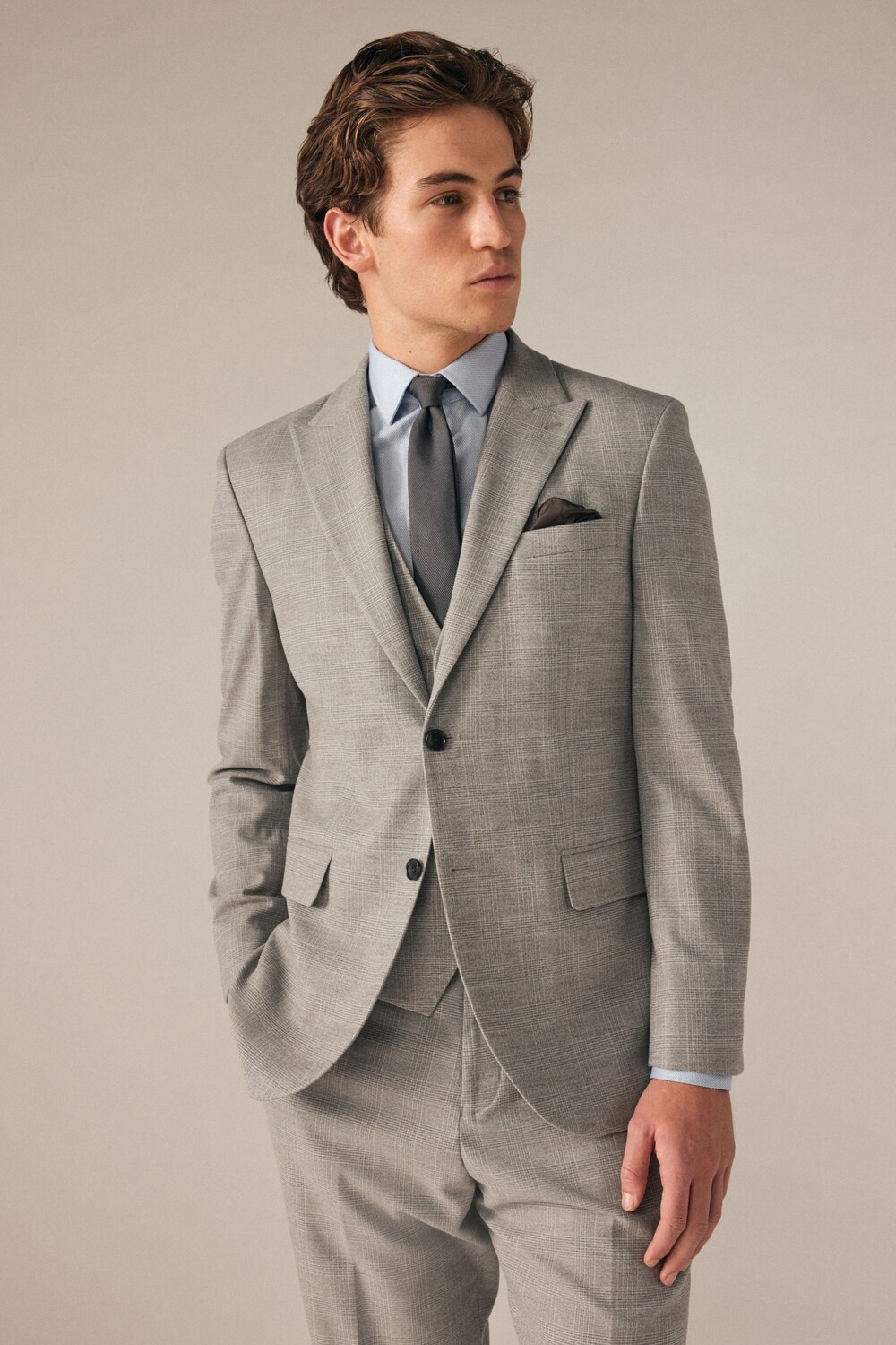 Приталенный пиджак в клетку Next, нейтральный
Приталенный пиджак в клетку Next, нейтральный