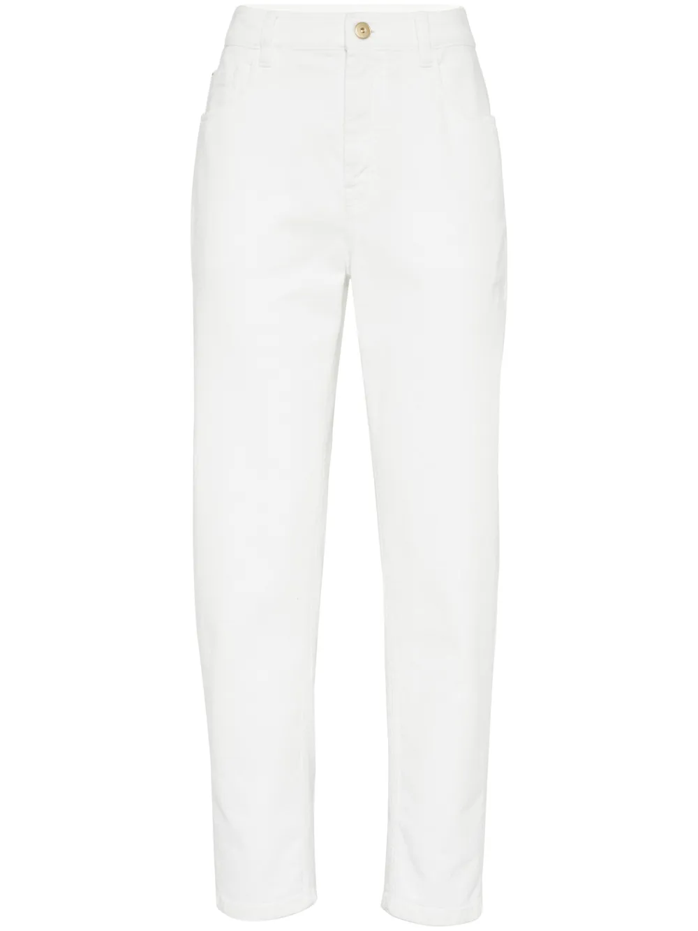 Зауженные джинсы с завышенной талией и декором Monili Brunello Cucinelli, белый
Зауженные джинсы с завышенной талией и декором Monili Brunello Cucinelli, белый