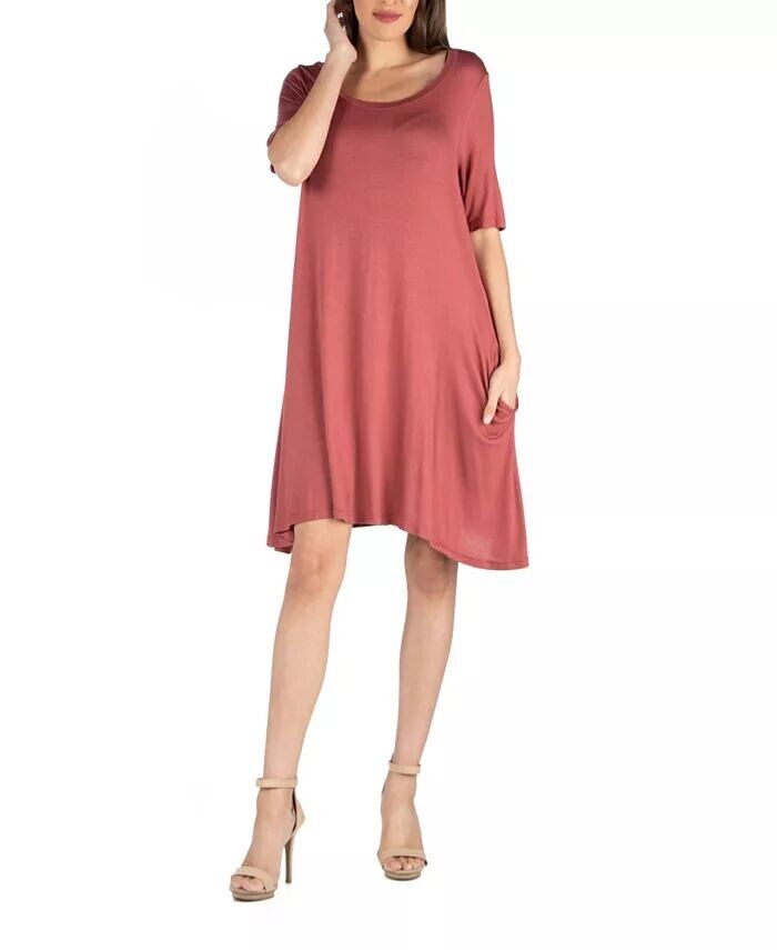 Мягкое расклешенное платье-футболка с карманом 24seven Comfort Apparel, красный
Мягкое расклешенное платье-футболка с карманом 24seven Comfort Apparel, красный