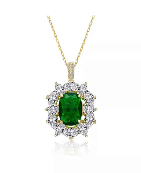 Ожерелье из стерлингового серебра 14 карат с зелеными кубическими циркониями в форме овального гало Genevive, green
Ожерелье из стерлингового серебра 14 карат с зелеными кубическими циркониями в форме овального гало Genevive, green
