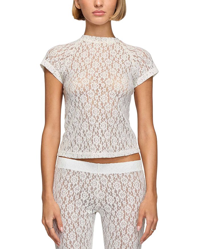 Кружевной детский топ EB Denim, слоновая кость/кремовый 
Кружевной детский топ EB Denim, слоновая кость/кремовый