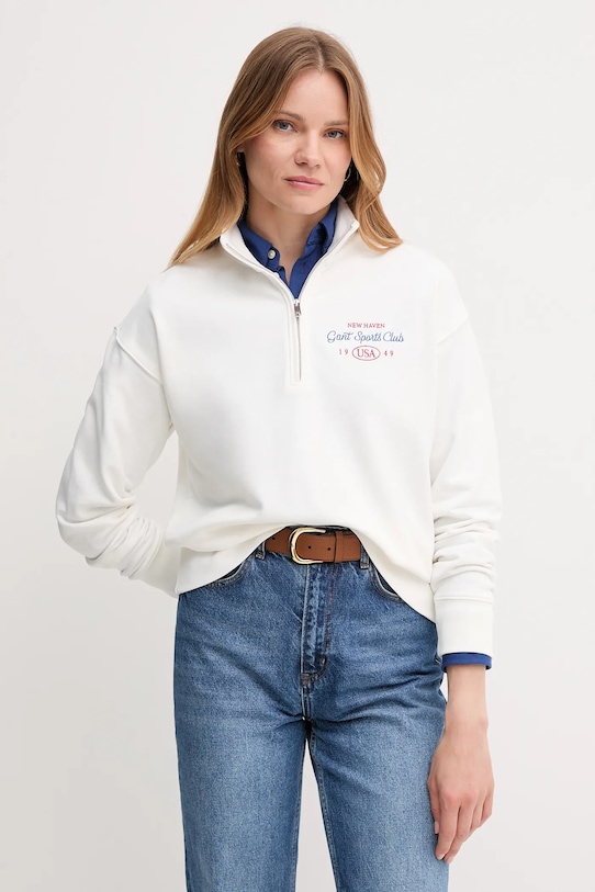 Хлопковая толстовка Gant, белый
Хлопковая толстовка Gant, белый