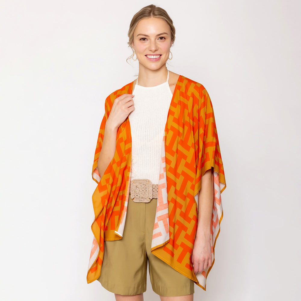 Геометрический пончо-руана TRUEDAMES, оранжевый
Геометрический пончо-руана TRUEDAMES, оранжевый