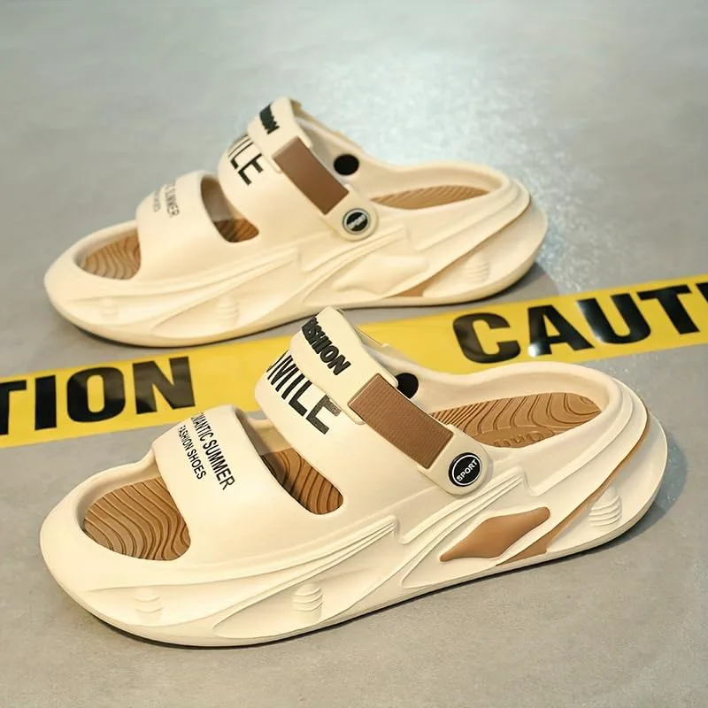 Мужские модные уличные сандалии с открытым носком в стиле колор-блок, дышащие, удобные, с нескользящей подошвой, прочные EVA шлепанцы для повседневного ношения и активного отдыха на улице Hhhchpm, коричневый
Мужские модные уличные сандалии с открытым носком в стиле колор-блок, дышащие, удобные, с нескользящей подошвой, прочные EVA шлепанцы для повседневного ношения и активного отдыха на улице Hhhchpm, коричневый