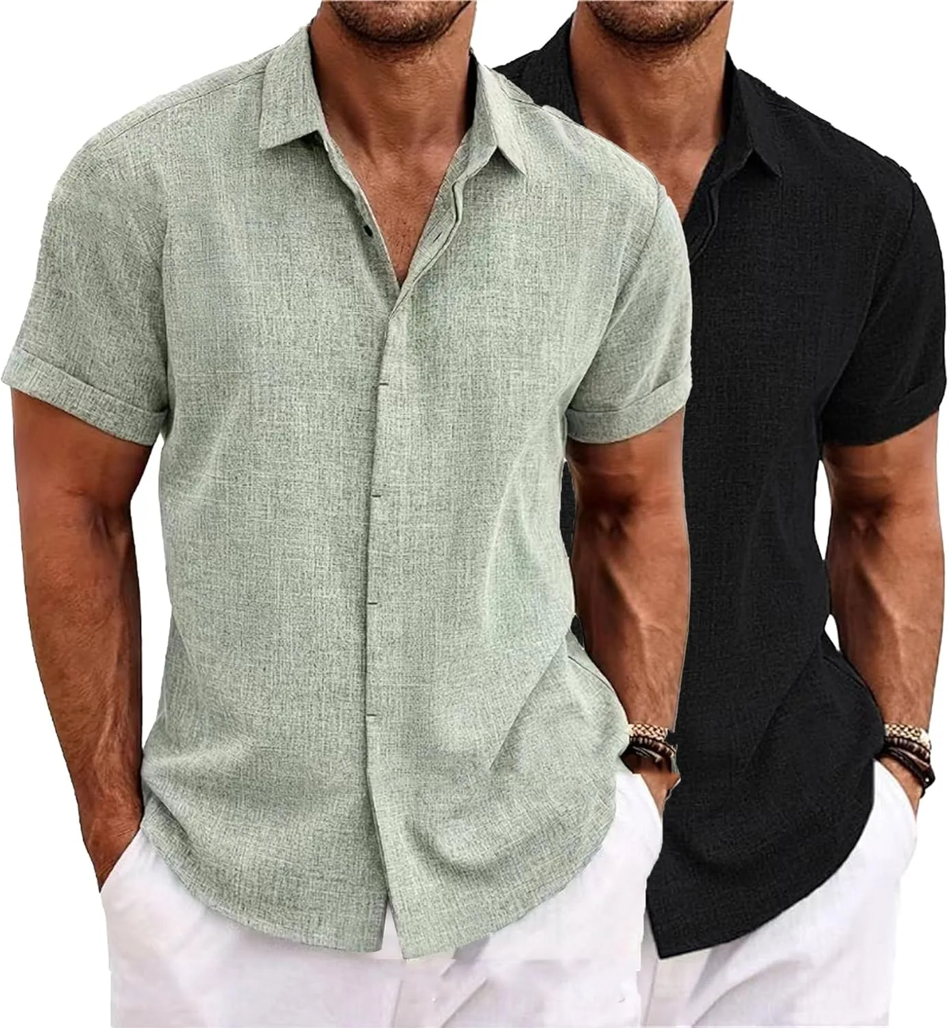 JEKE-DG Мужская футболка с лацканом и пуговицами, 2 шт, лен, свободный крой
JEKE-DG Мужская футболка с лацканом и пуговицами, 2 шт, лен, свободный крой