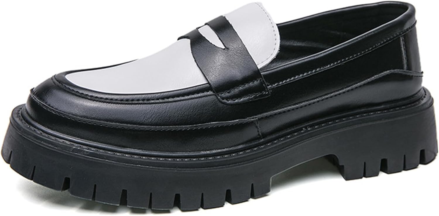 Мужские кожаные лоферы с массивной подошвой, с удобным круглым носком, платформой, противоскользящие, без шнурков, для бизнеса и повседневной носки, подходят для работы и прогулок Ghibhna, черный
Мужские кожаные лоферы с массивной подошвой, с удобным круглым носком, платформой, противоскользящие, без шнурков, для бизнеса и повседневной носки, подходят для работы и прогулок Ghibhna, черный