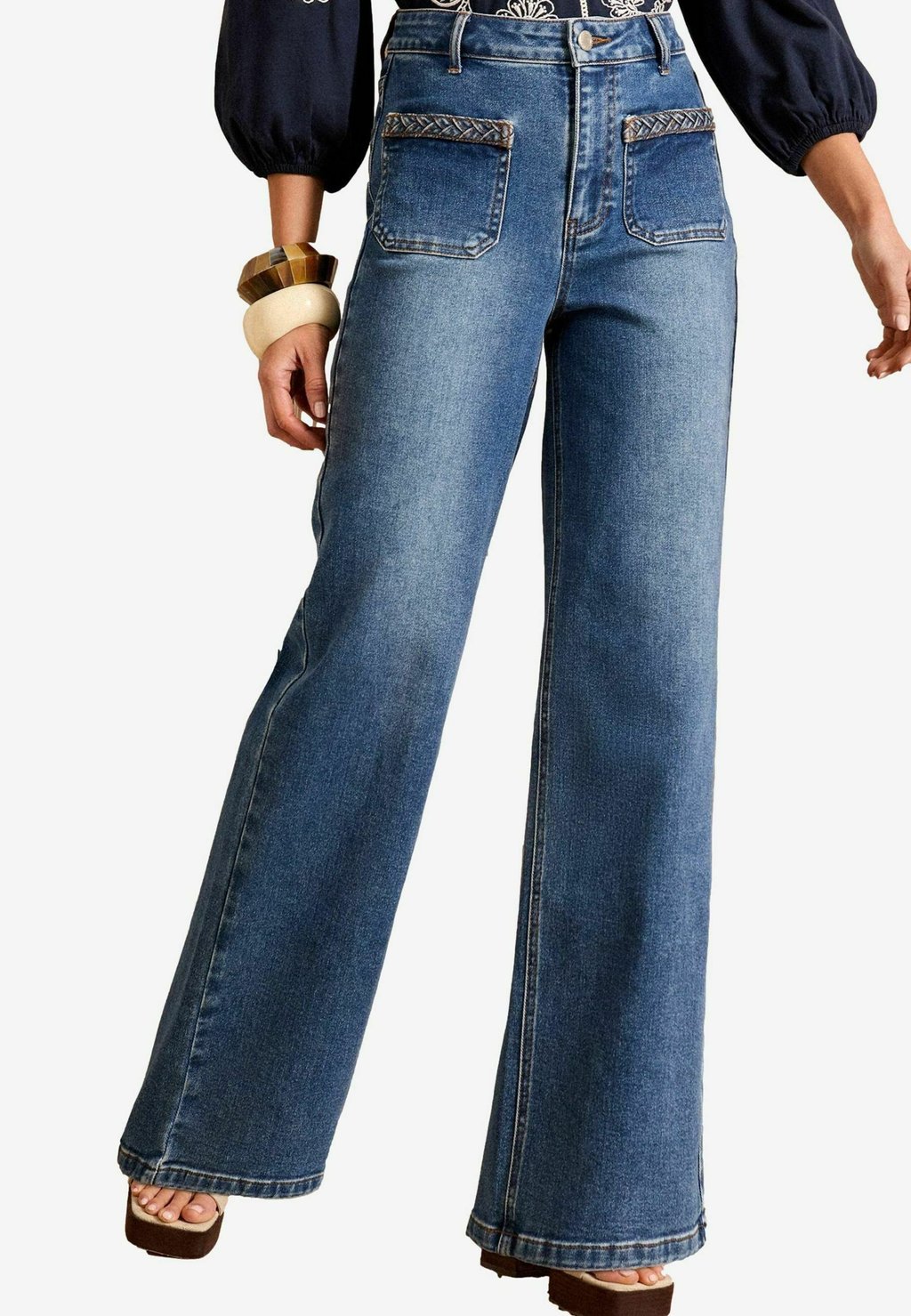 Расклешенные джинсы PETITE - WIDE Love & Roses, синий 
Расклешенные джинсы PETITE - WIDE Love & Roses, синий