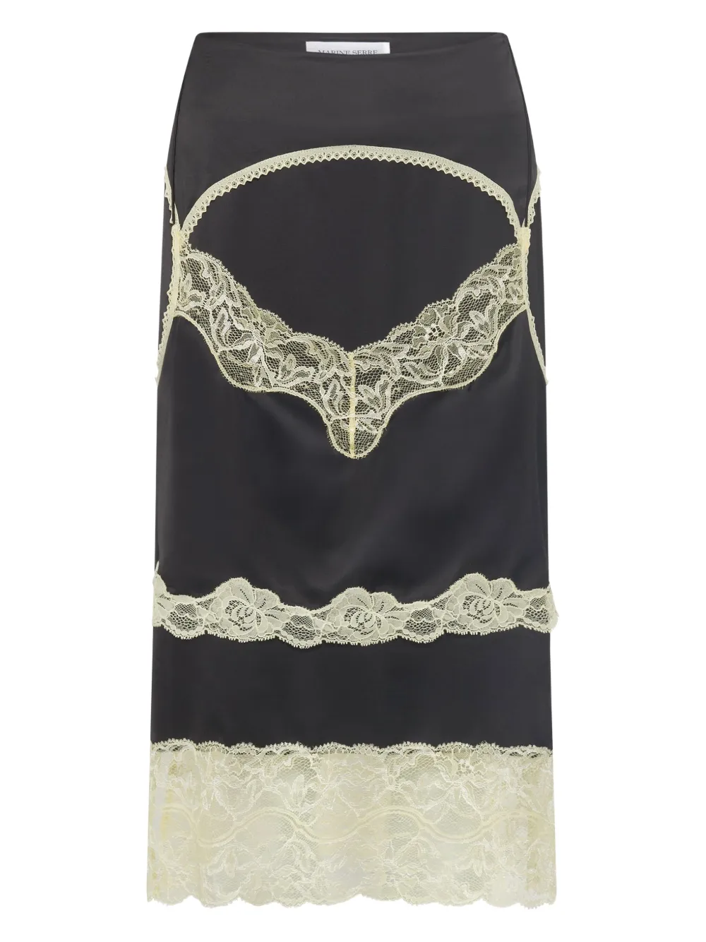 Атласная юбка с кружевом Marine Serre, черный
Атласная юбка с кружевом Marine Serre, черный