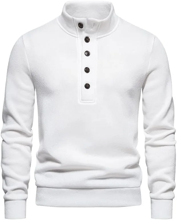 Мужской свитер с воротником-стойкой на пуговицах LUORUAN
Мужской свитер с воротником-стойкой на пуговицах LUORUAN