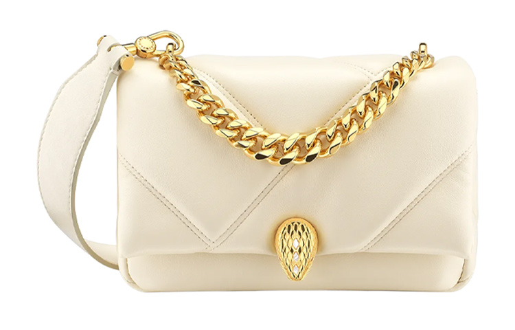 Сумка Serpenti Cabochon из телячьей кожи с головой змеи, миниатюрная белая женская сумка через плечо BVLGARI 
Сумка Serpenti Cabochon из телячьей кожи с головой змеи, миниатюрная белая женская сумка через плечо BVLGARI