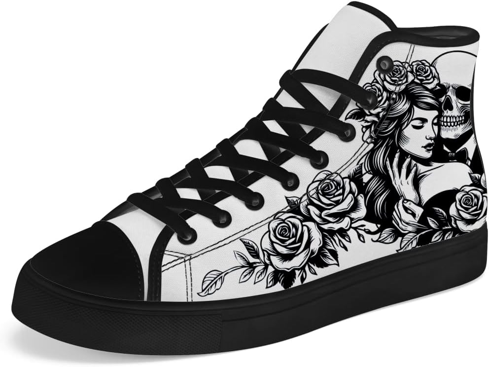 Кеды на высокой подошве Chebing с черепом для мужчин и женщин, готические высокие кеды с черепом, шнуровка, повседневная обувь, подарки для него и для нее, белый
Кеды на высокой подошве Chebing с черепом для мужчин и женщин, готические высокие кеды с черепом, шнуровка, повседневная обувь, подарки для него и для нее, белый