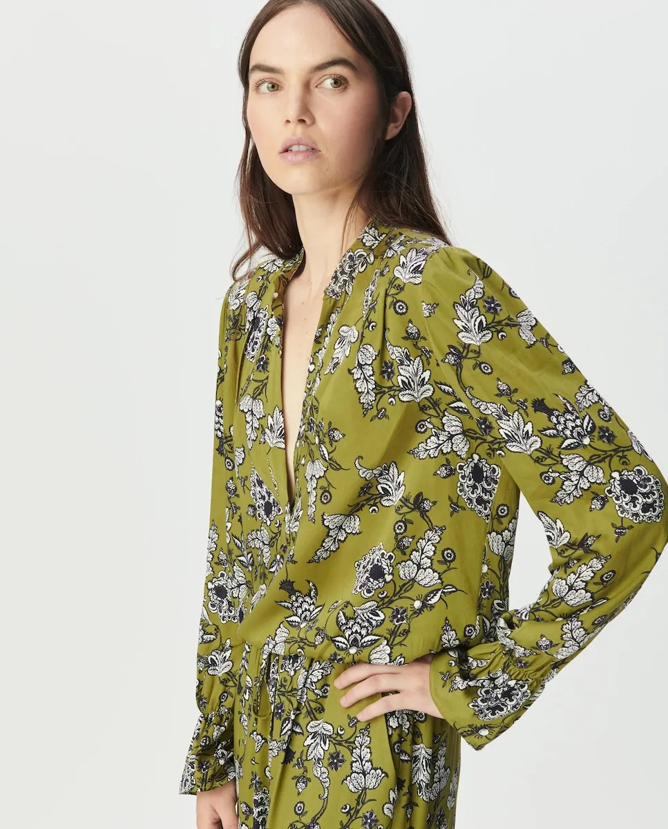 Женская блузка свободного кроя с цветочным принтом IKKS, зеленый
Женская блузка свободного кроя с цветочным принтом IKKS, зеленый