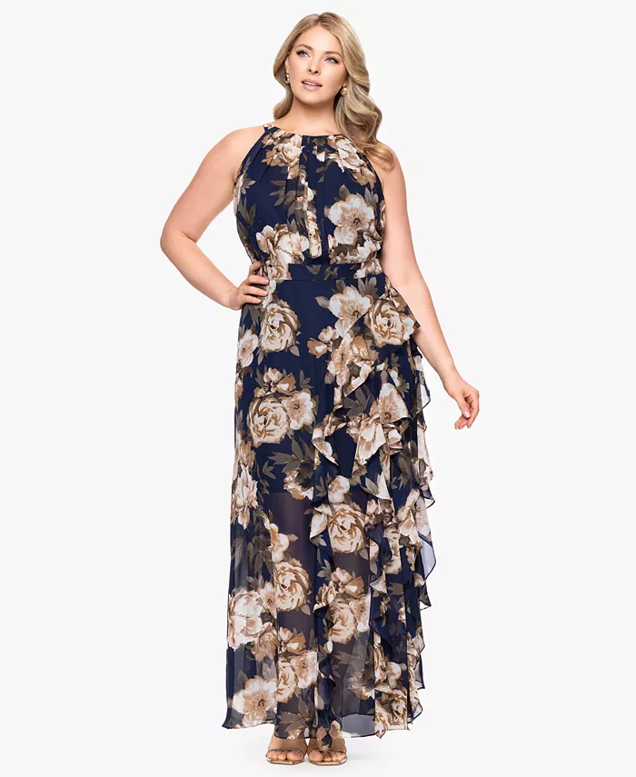 Платье больших размеров без рукавов из шифона B&A By Betsy and Adam, синий
Платье больших размеров без рукавов из шифона B&A By Betsy and Adam, синий