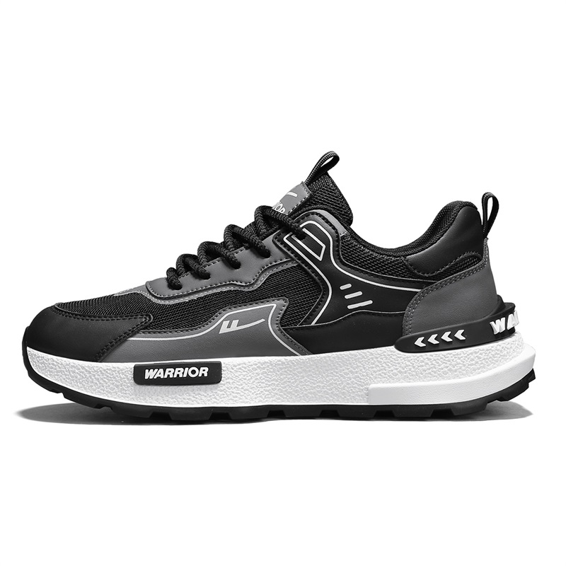 WARRIOR Дышащие легкие массивные кроссовки мужские черно-серые, цвет Black Gray 
WARRIOR Дышащие легкие массивные кроссовки мужские черно-серые, цвет Black Gray