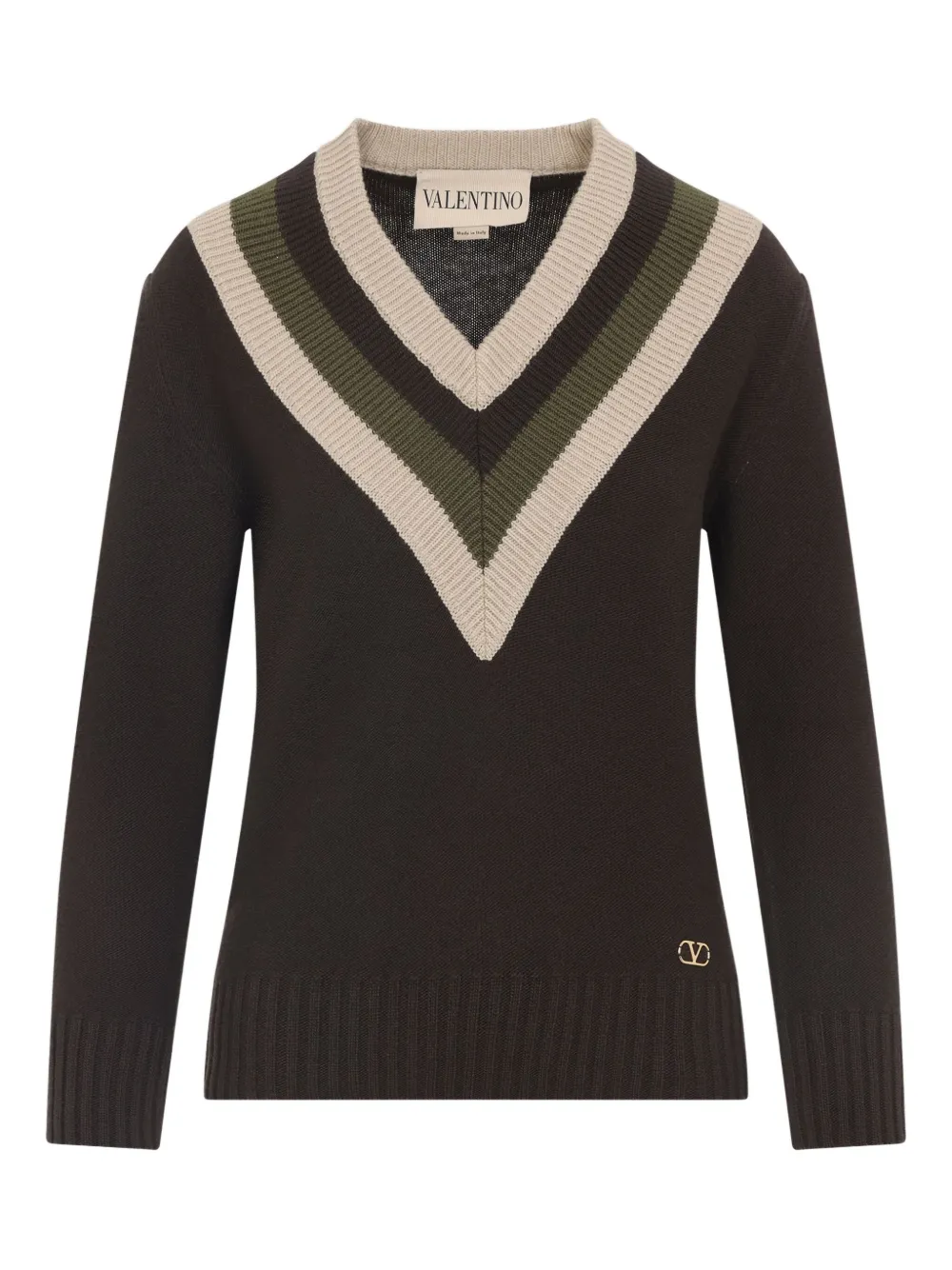 Свитер с логотипом и V-образным вырезом Valentino Garavani, коричневый
Свитер с логотипом и V-образным вырезом Valentino Garavani, коричневый