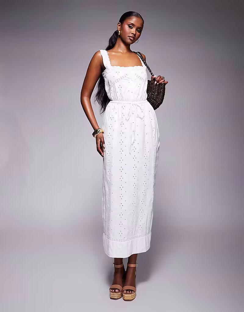 Платье макси с квадратным вырезом и талией ASOS DESIGN белого цвета
Платье макси с квадратным вырезом и талией ASOS DESIGN белого цвета