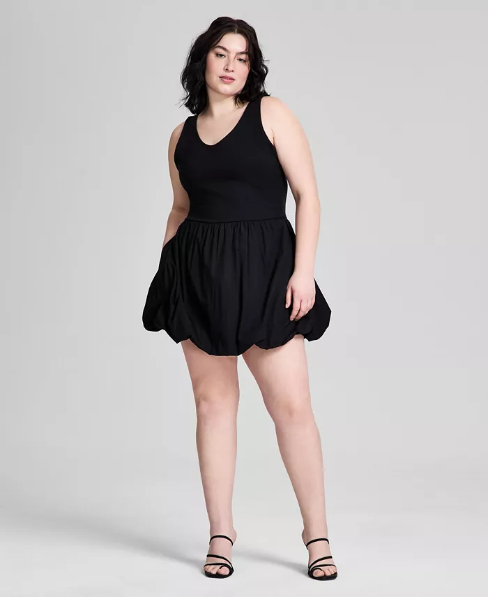 Модное мини-платье из хлопка с эффектом пузырьков для полных And Now This, черный
Модное мини-платье из хлопка с эффектом пузырьков для полных And Now This, черный