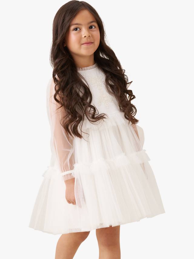 Детское платье с длинными рукавами и ярусами из сетки Angel & Rocket, Ivory
Детское платье с длинными рукавами и ярусами из сетки Angel & Rocket, Ivory