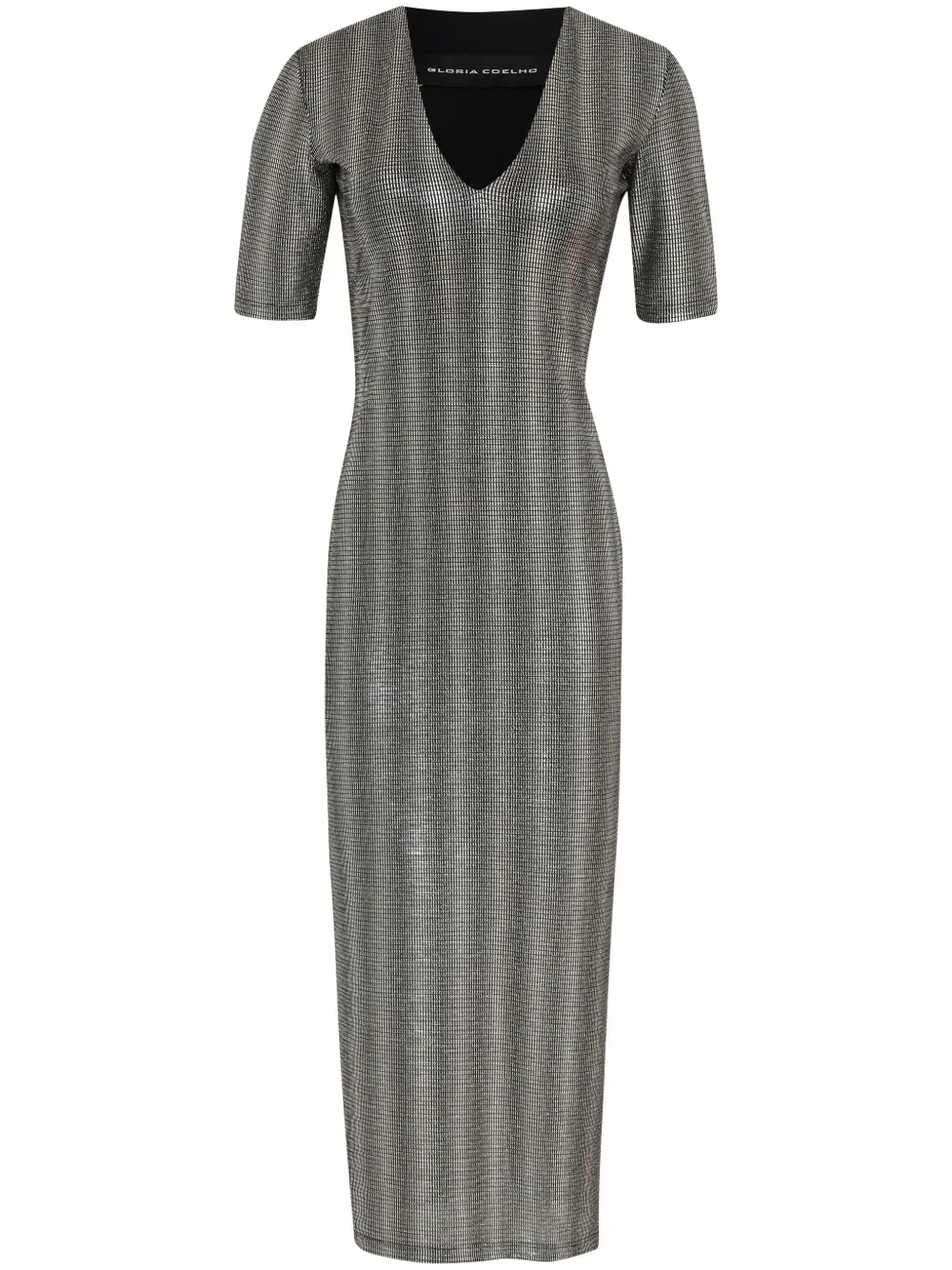 Сетчатое платье миди с объемными плечами Gloria Coelho, серый
Сетчатое платье миди с объемными плечами Gloria Coelho, серый