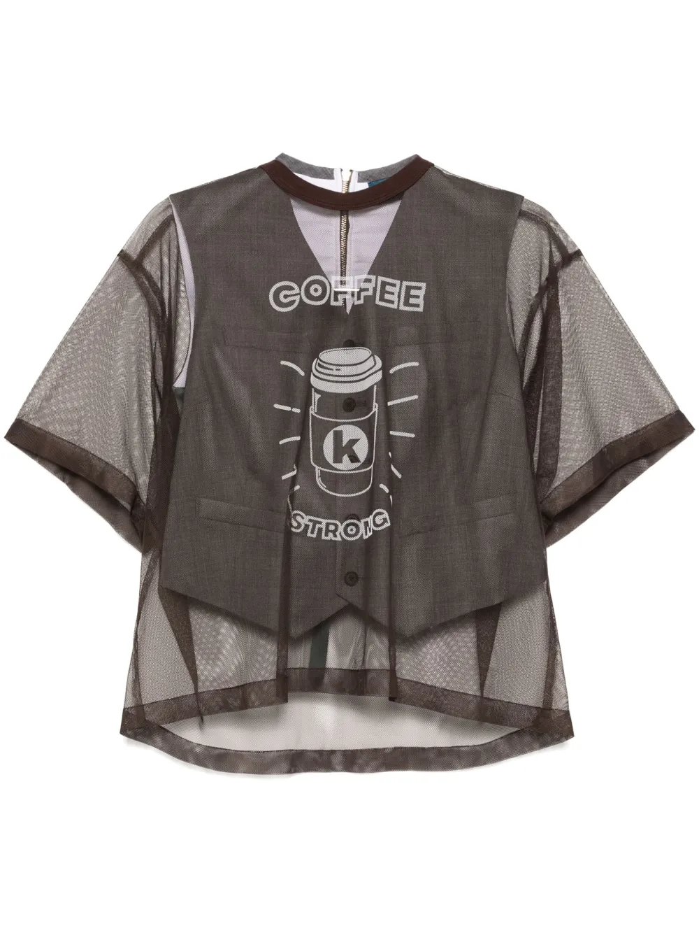 Топ с графичным принтом Kolor, коричневый
Топ с графичным принтом Kolor, коричневый