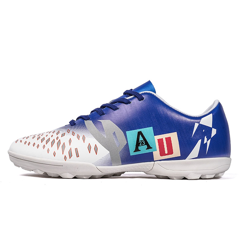 Дышащие, нескользящие, анти-кик, низкие детские футбольные бутсы для подростков CAMKIDS, белый/синий 
Дышащие, нескользящие, анти-кик, низкие детские футбольные бутсы для подростков CAMKIDS, белый/синий