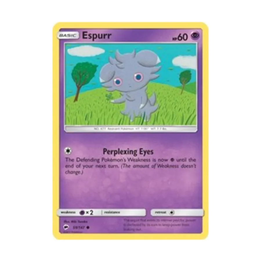 CCG Эспурр (К) #59, Pokemon - Sun & Moon - Burning Shadows - Singles 
CCG Эспурр (К) #59, Pokemon - Sun & Moon - Burning Shadows - Singles