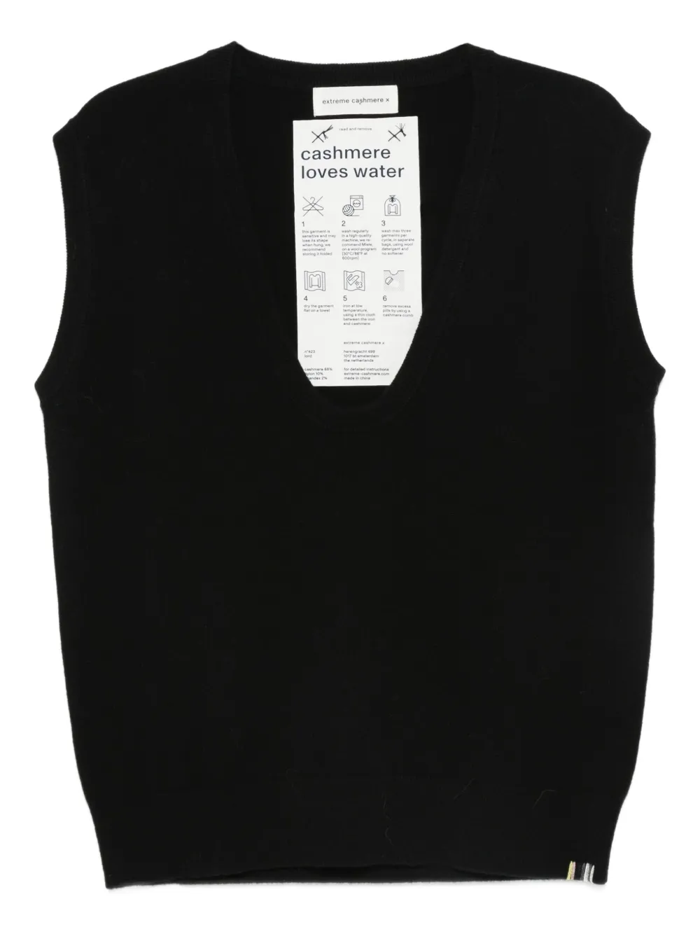Трикотажный жилет без рукавов с V-образным вырезом extreme cashmere, черный
Трикотажный жилет без рукавов с V-образным вырезом extreme cashmere, черный