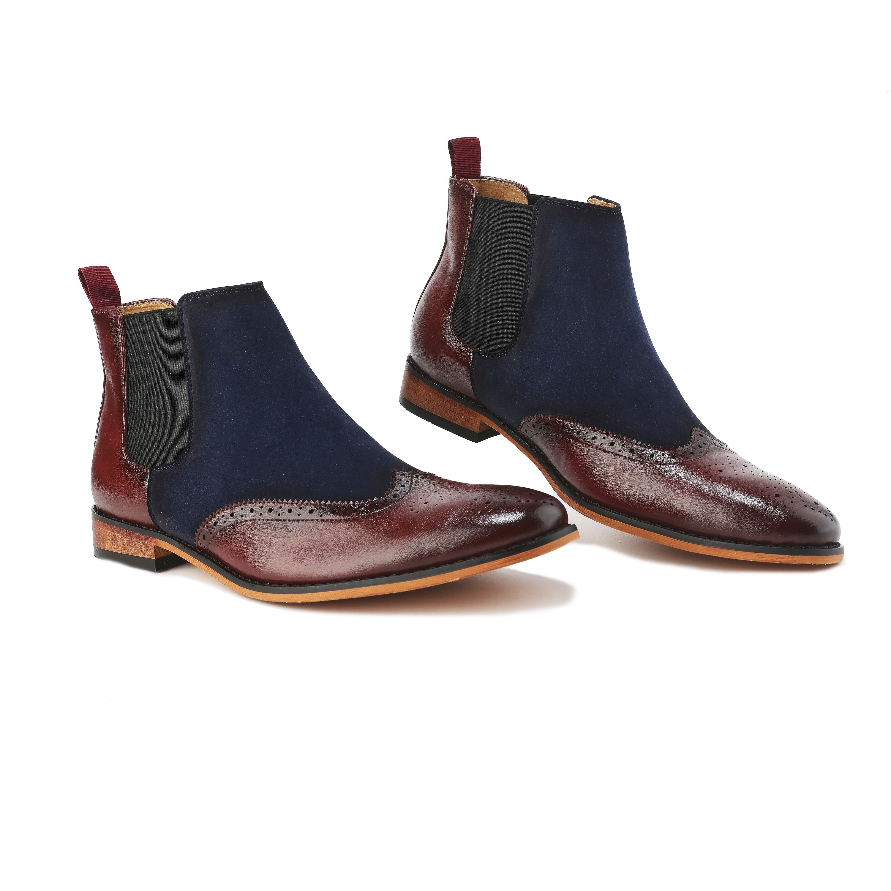 Мужские двухцветные ботинки Chelsea Wingtip Brogue от Gino Vitale, цвет wine/navy
Мужские двухцветные ботинки Chelsea Wingtip Brogue от Gino Vitale, цвет wine/navy
