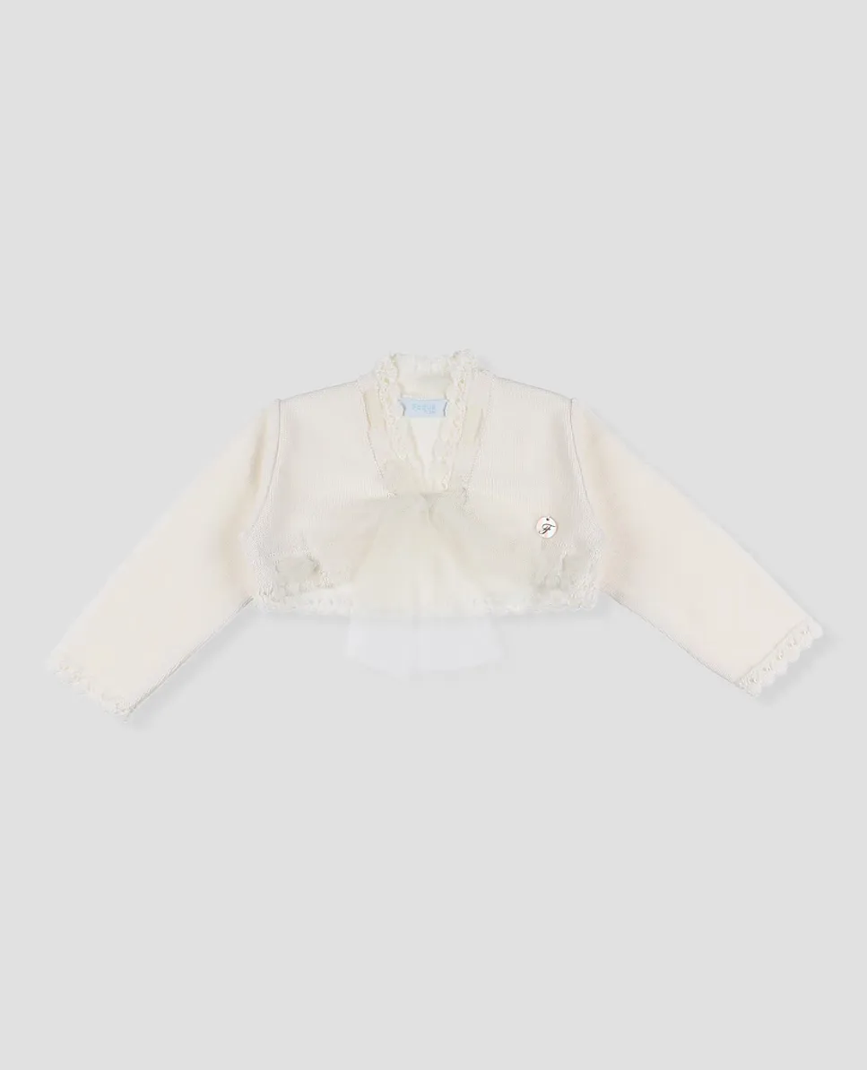 Свадебный жакет для девочки из хлопчатобумажного трикотажа Foque, цвет Crudo
Свадебный жакет для девочки из хлопчатобумажного трикотажа Foque, цвет Crudo