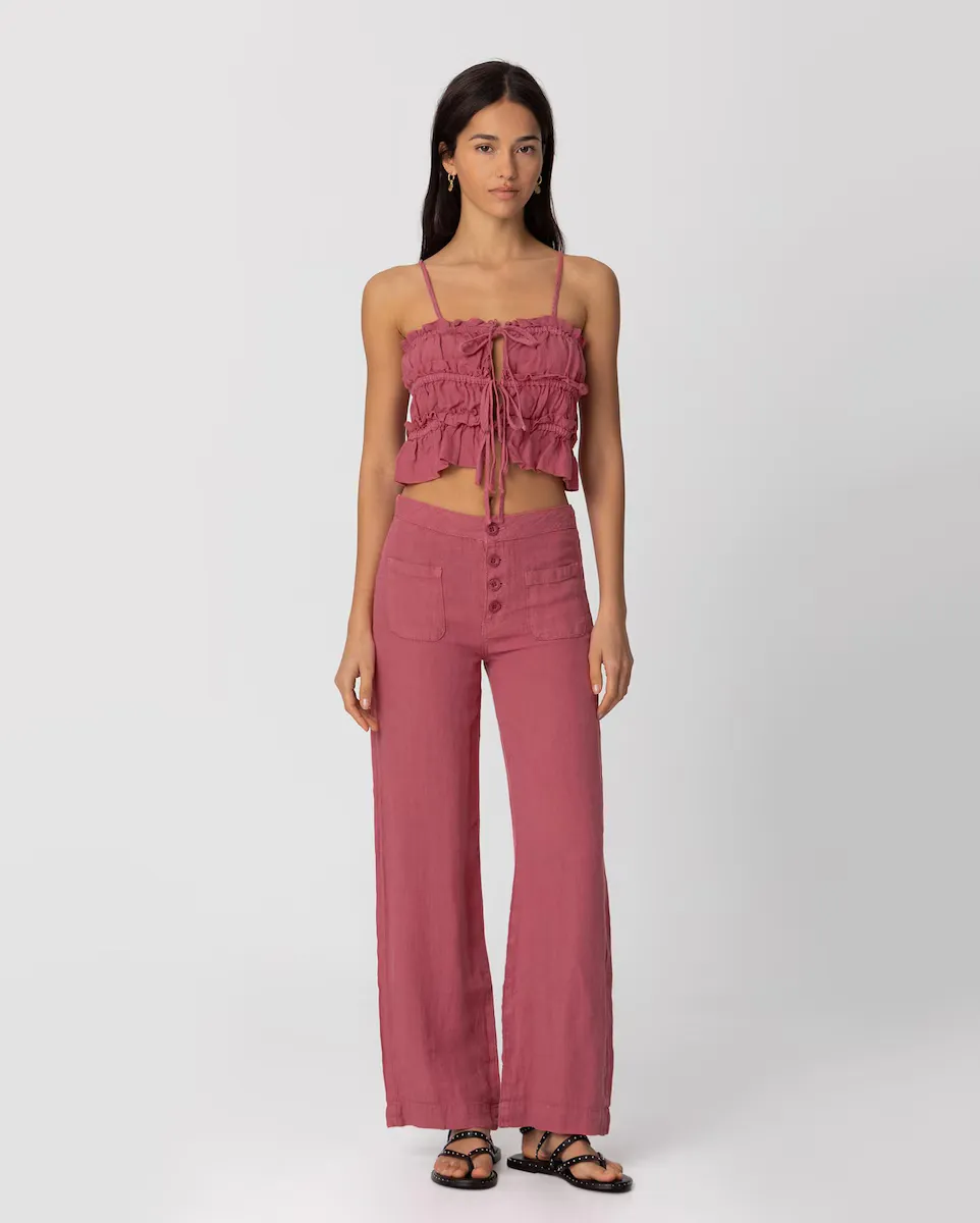 Женские брюки из льна с высокой талией Noon, розовый
Женские брюки из льна с высокой талией Noon, розовый
