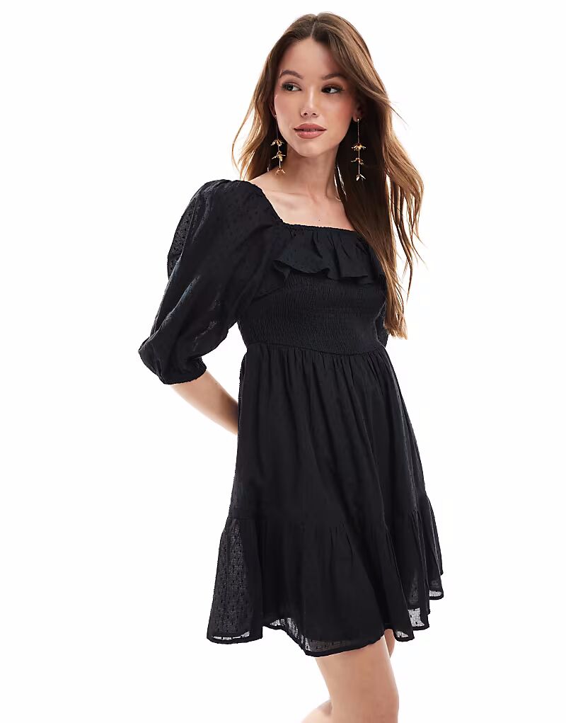 Мини-платье Lovedrobe с квадратным вырезом черного цвета
Мини-платье Lovedrobe с квадратным вырезом черного цвета