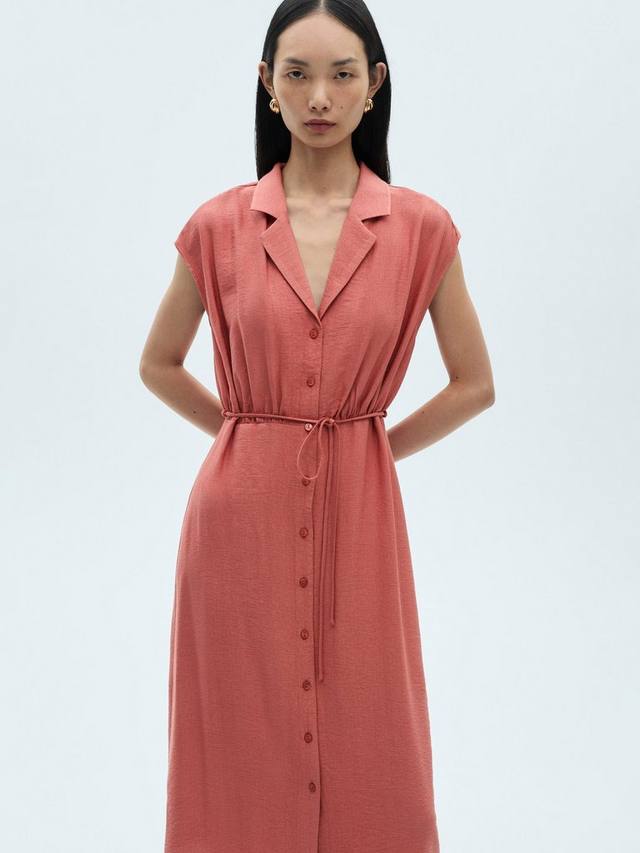 Платье-рубашка с лапшой Mango, розовый
Платье-рубашка с лапшой Mango, розовый