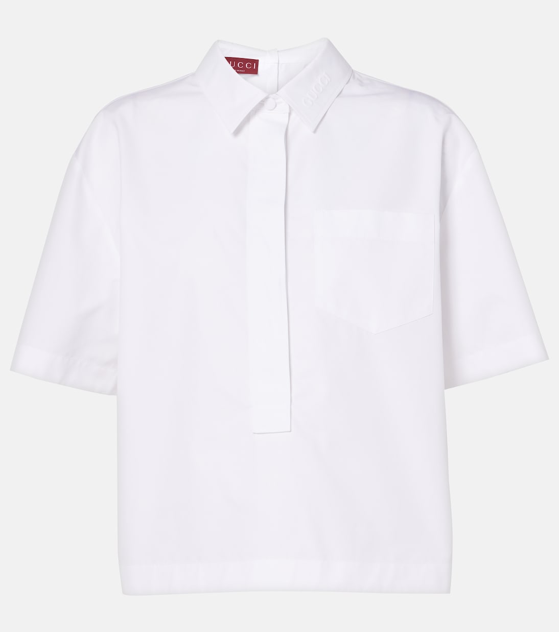 Вышитая хлопковая поплиновая рубашка Gucci, белый
Вышитая хлопковая поплиновая рубашка Gucci, белый