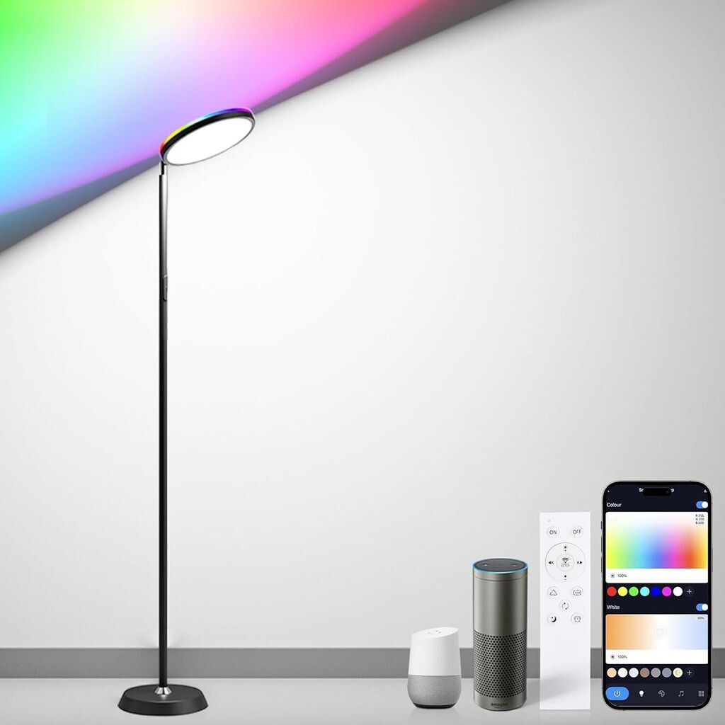 Торшер RGB Светодиодный потолочный прожектор с регулируемой яркостью Умный торшер 38 Вт с дистанционным управлением Управление через приложение Alexa/Google Assistant Подставка на 16 миллионов цветов ORAYMIN
Торшер RGB Светодиодный потолочный прожектор с регулируемой яркостью Умный торшер 38 Вт с дистанционным управлением Управление через приложение Alexa/Google Assistant Подставка на 16 миллионов цветов ORAYMIN