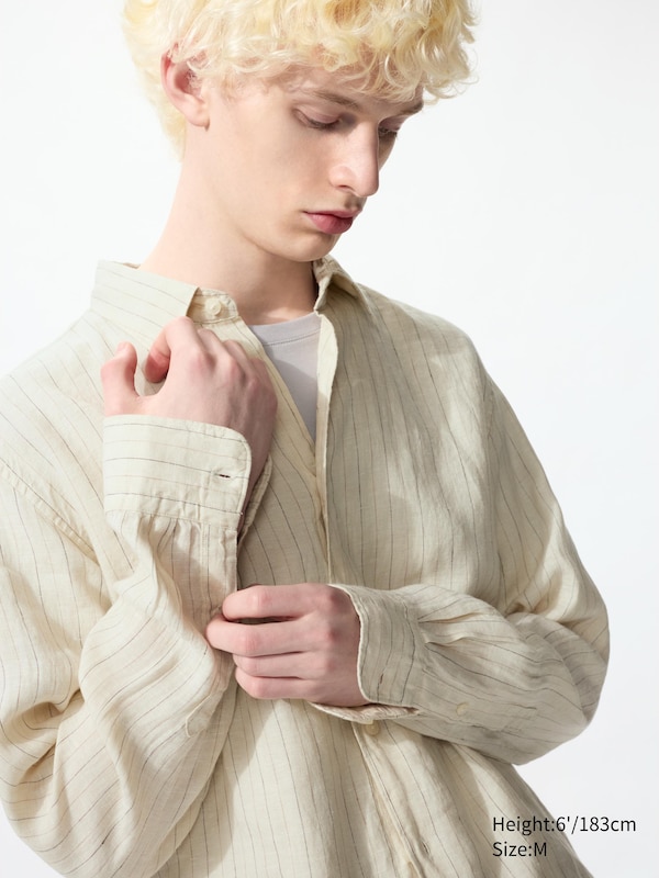 Льняная рубашка (в полоску) Uniqlo, 30 natural
Льняная рубашка (в полоску) Uniqlo, 30 natural