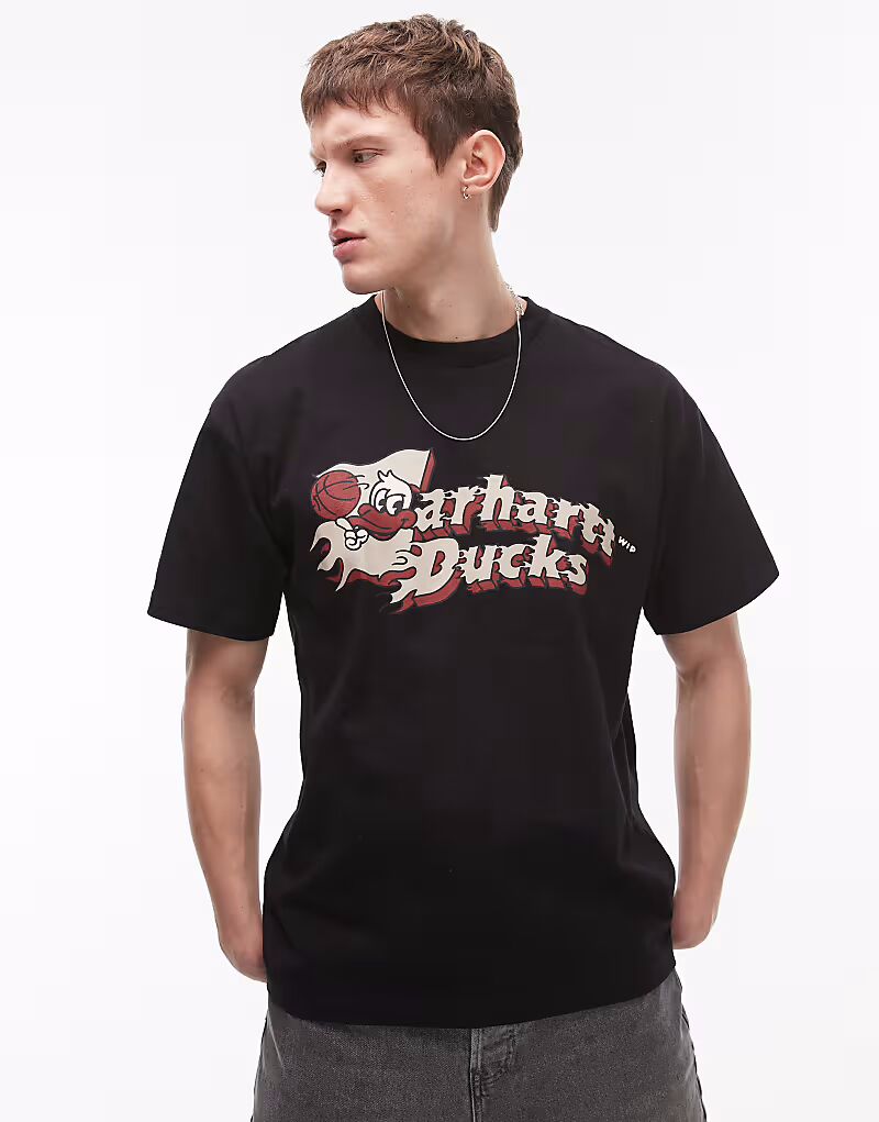 Футболка Carhartt WIP с принтом пылающих уток черного цвета
Футболка Carhartt WIP с принтом пылающих уток черного цвета