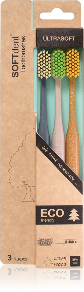 Эко ультрамягкая зубная щетка Softdent, 3 шт
Эко ультрамягкая зубная щетка Softdent, 3 шт