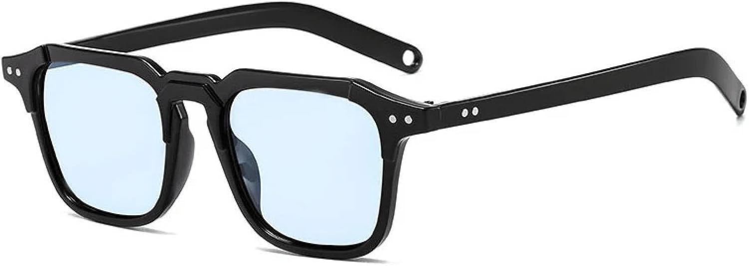 Модные солнцезащитные очки с заклепками для мужчин, женские солнцезащитные очки в стиле ретро, классические прозрачные очки, женские очки с защитой от УФ-излучения UV400 generic, Black Blue
Модные солнцезащитные очки с заклепками для мужчин, женские солнцезащитные очки в стиле ретро, классические прозрачные очки, женские очки с защитой от УФ-излучения UV400 generic, Black Blue