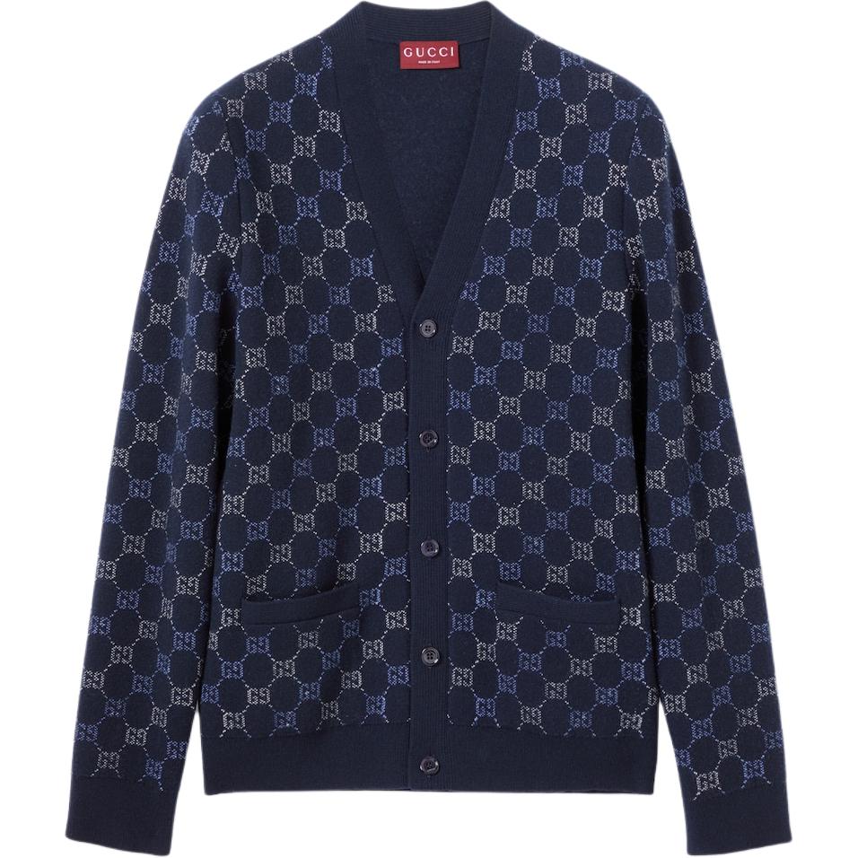 Свитер двойной шерстяной вязки Gg Gucci, темный синий
Свитер двойной шерстяной вязки Gg Gucci, темный синий
