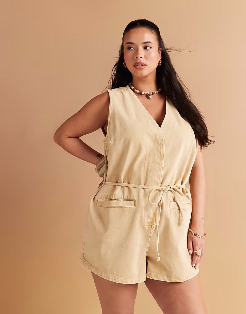 Джинсовый комбинезон без рукавов с завязками сзади ASOS DESIGN Curve бежевого цвета ASOS Curve
Джинсовый комбинезон без рукавов с завязками сзади ASOS DESIGN Curve бежевого цвета ASOS Curve