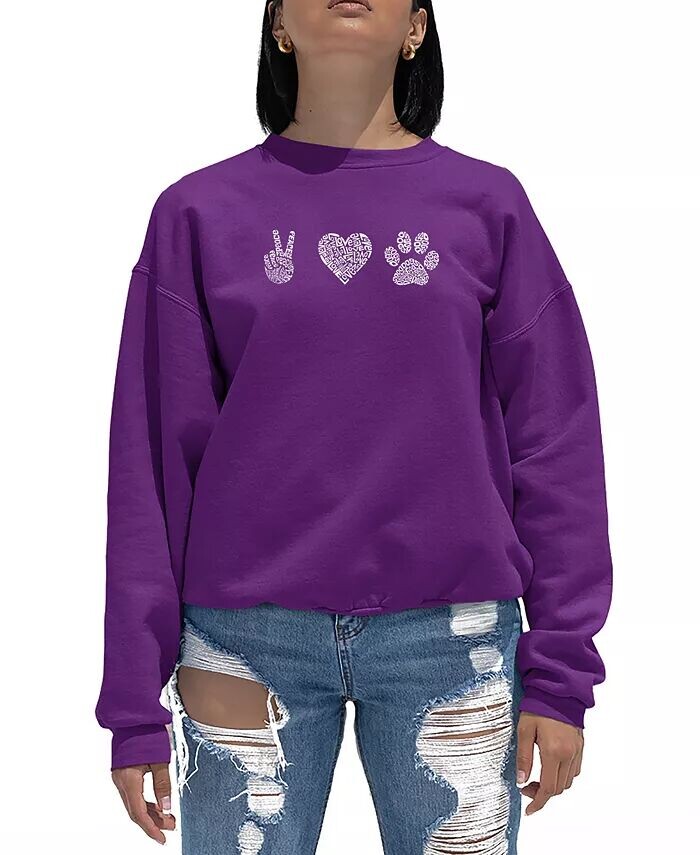 Женская толстовка с круглым вырезом Peace Love Dogs Word Art LA Pop Art, фиолетовый
Женская толстовка с круглым вырезом Peace Love Dogs Word Art LA Pop Art, фиолетовый